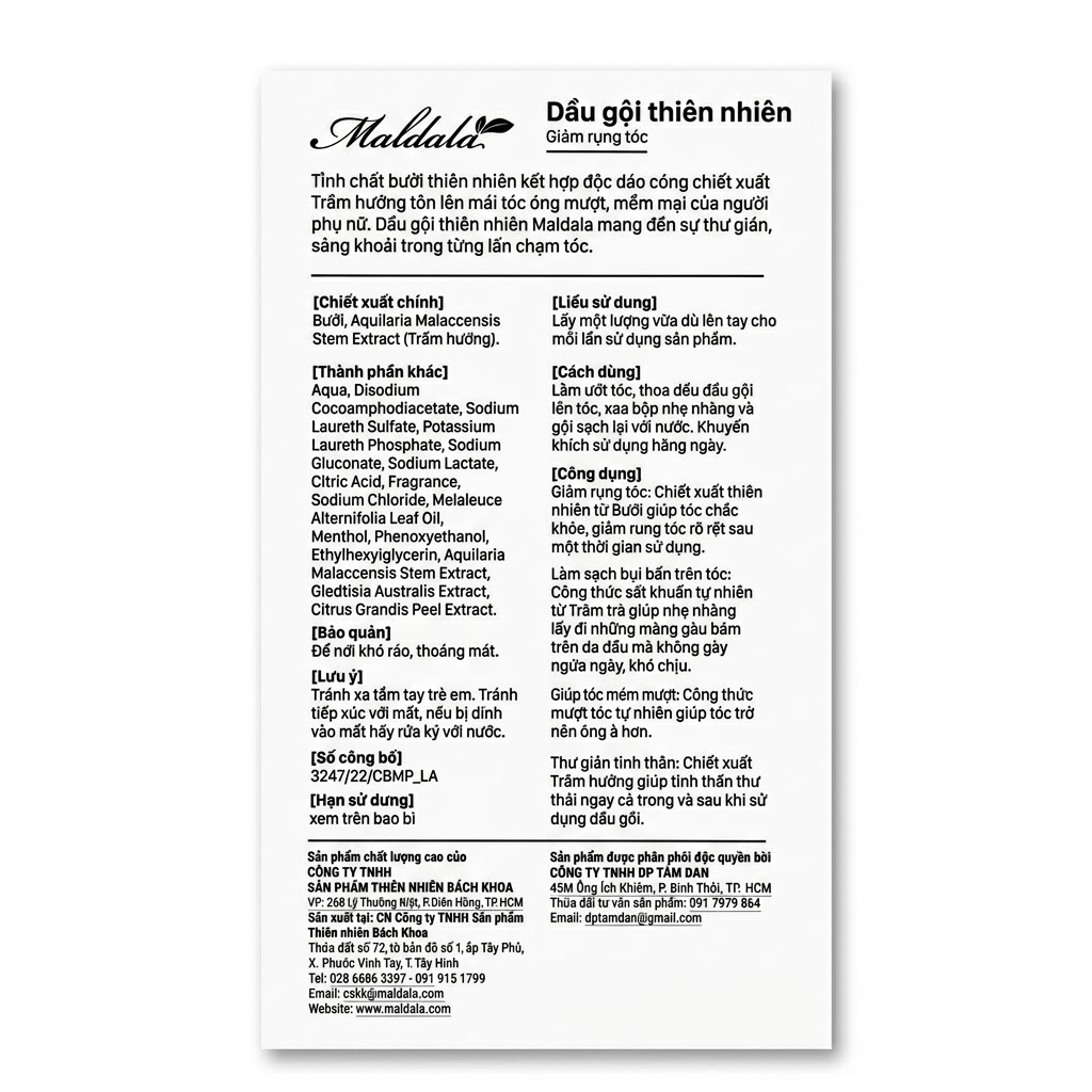 Dầu gội thiên thiên Maldala — Giúp tóc mềm mượt, giảm gãy rụng - ảnh 5