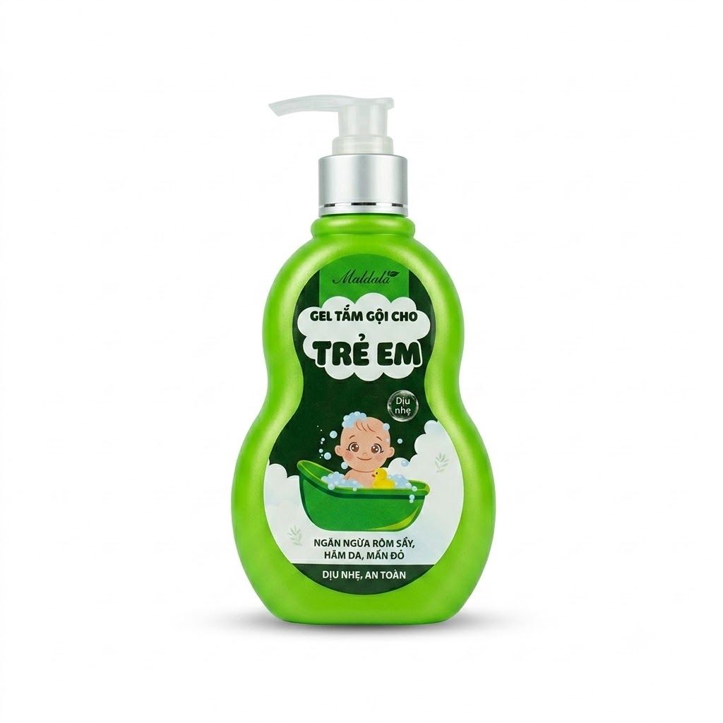 Gel tắm gội cho trẻ em Maldala — Giúp ngăn ngừa rôm sảy, hăm da, mẩn đỏ - ảnh 4
