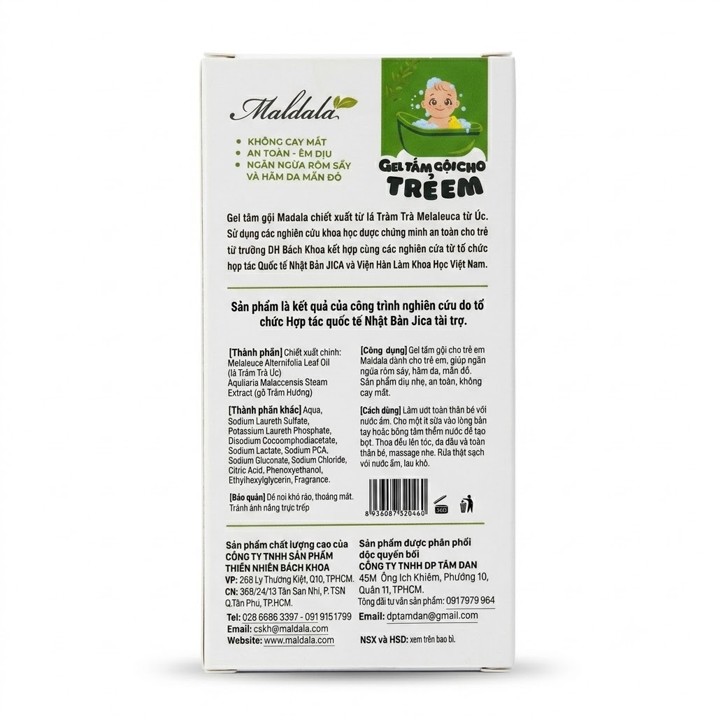 Gel tắm gội cho trẻ em Maldala — Giúp ngăn ngừa rôm sảy, hăm da, mẩn đỏ - ảnh 5