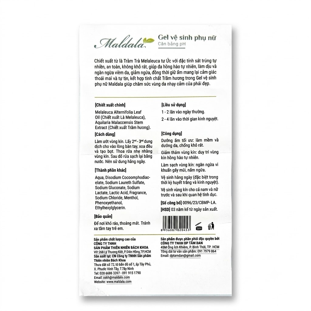 Gel vệ sinh phụ nữ Maldala — Dưỡng ẩm, giúp vùng kín hồng hào tự nhiên - ảnh 5