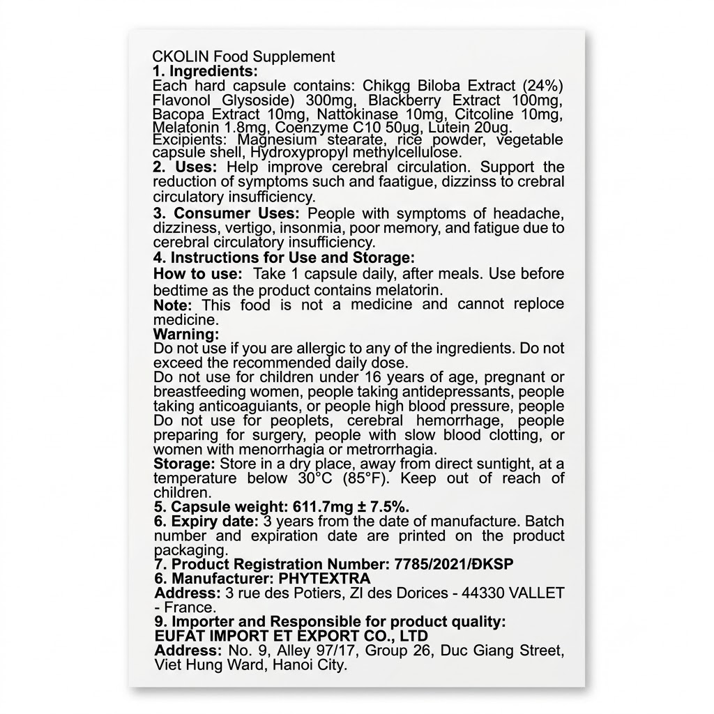 CKOLIN — Tăng cường tuần hoàn não - ảnh 5