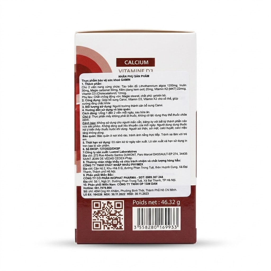 GAMIN — Bổ sung Canxi hữu cơ, D3, K2 giúp xương răng chắc khỏe - ảnh 2