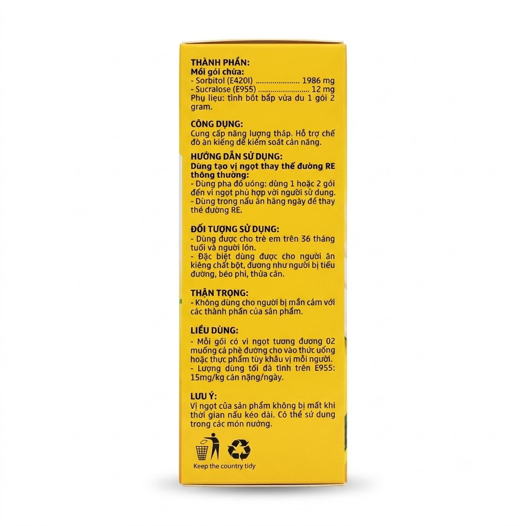 MAISUGAR Hộp 50 gói x 2g - Đường ăn kiêng - ảnh 3