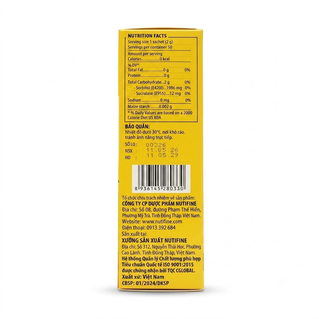 MAISUGAR Hộp 50 gói x 2g - Đường ăn kiêng - ảnh 2