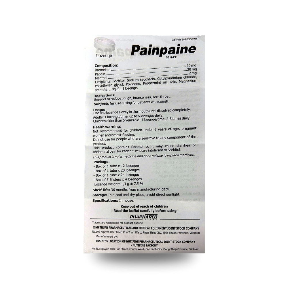 PAINPAINE — Hỗ trợ giảm ho, khan tiếng, đau rát họng - ảnh 7