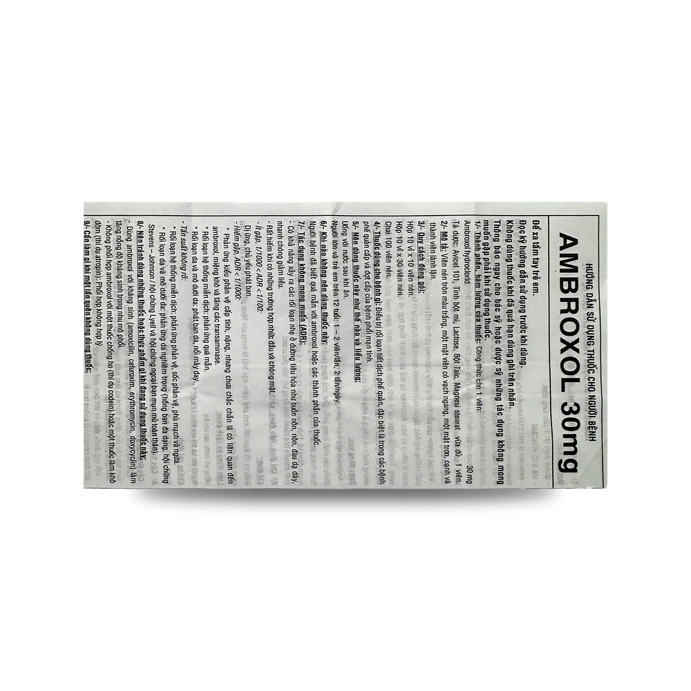 AMBROXOL 30mg — Tiêu nhầy, long đờm - ảnh 6
