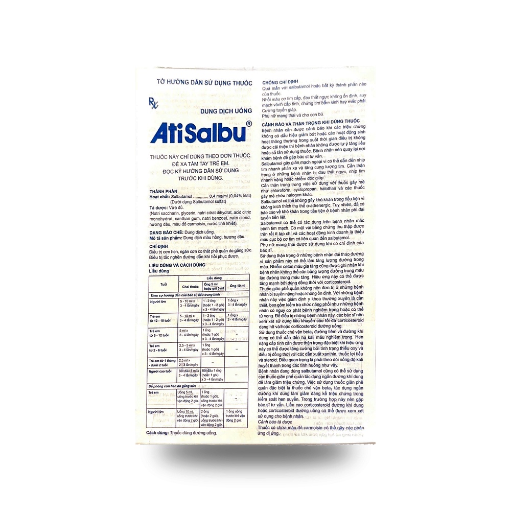 ATISALBU 10ml - Điều trị hen, giảm co thắt phế quản - ảnh 7