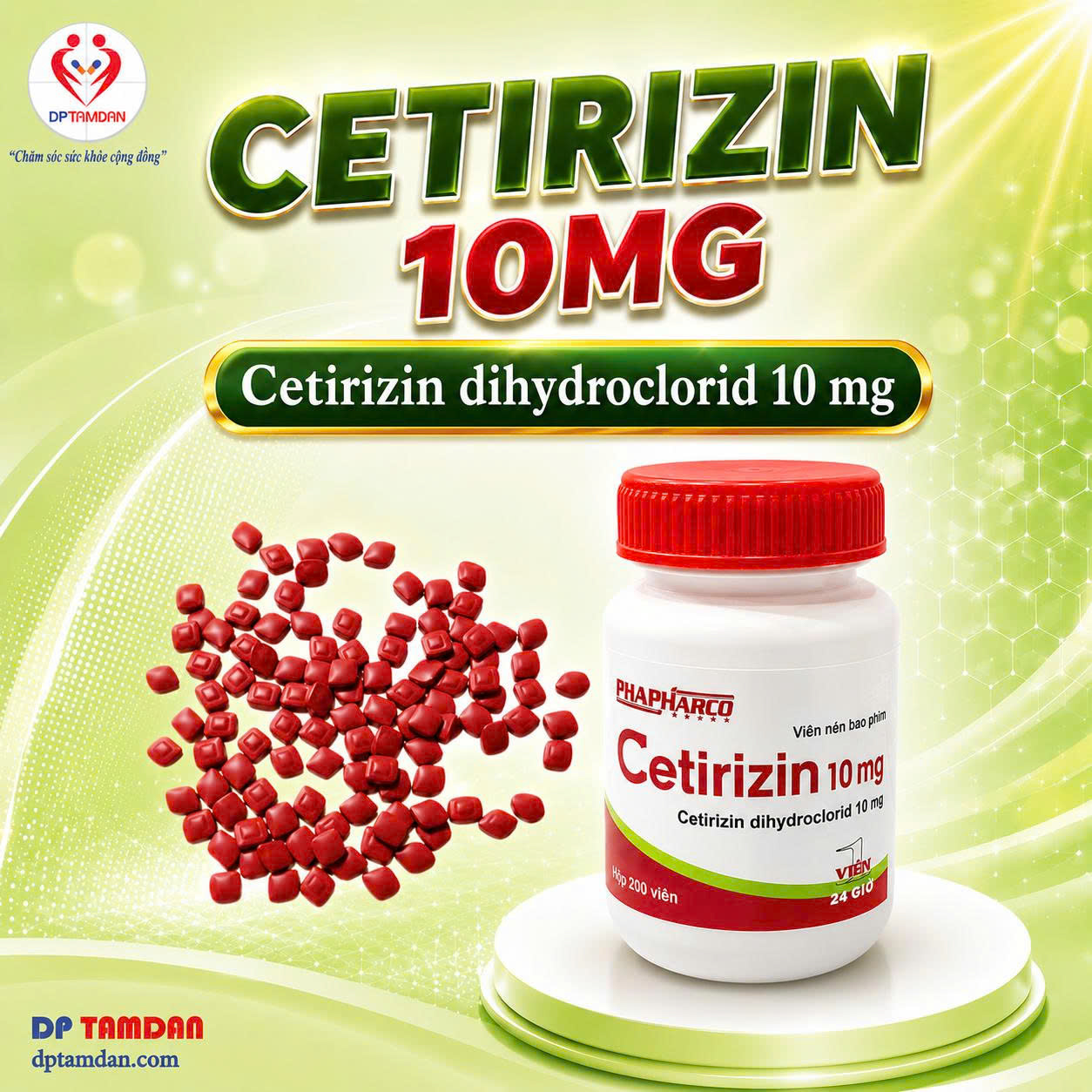 CETIRIZIN 10mg — Điều trị viêm mũi dị ứng, mề đay