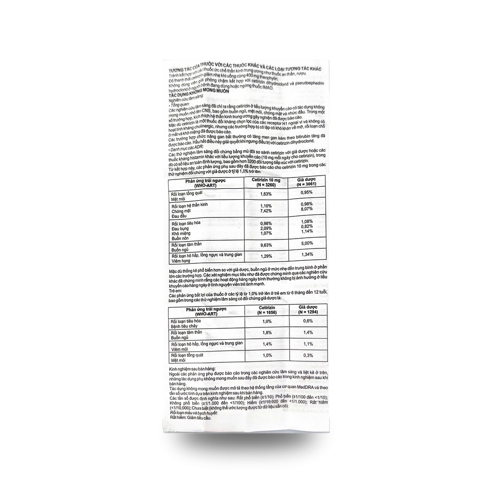 CETIRIZIN 10mg — Điều trị viêm mũi dị ứng, mề đay - ảnh 4