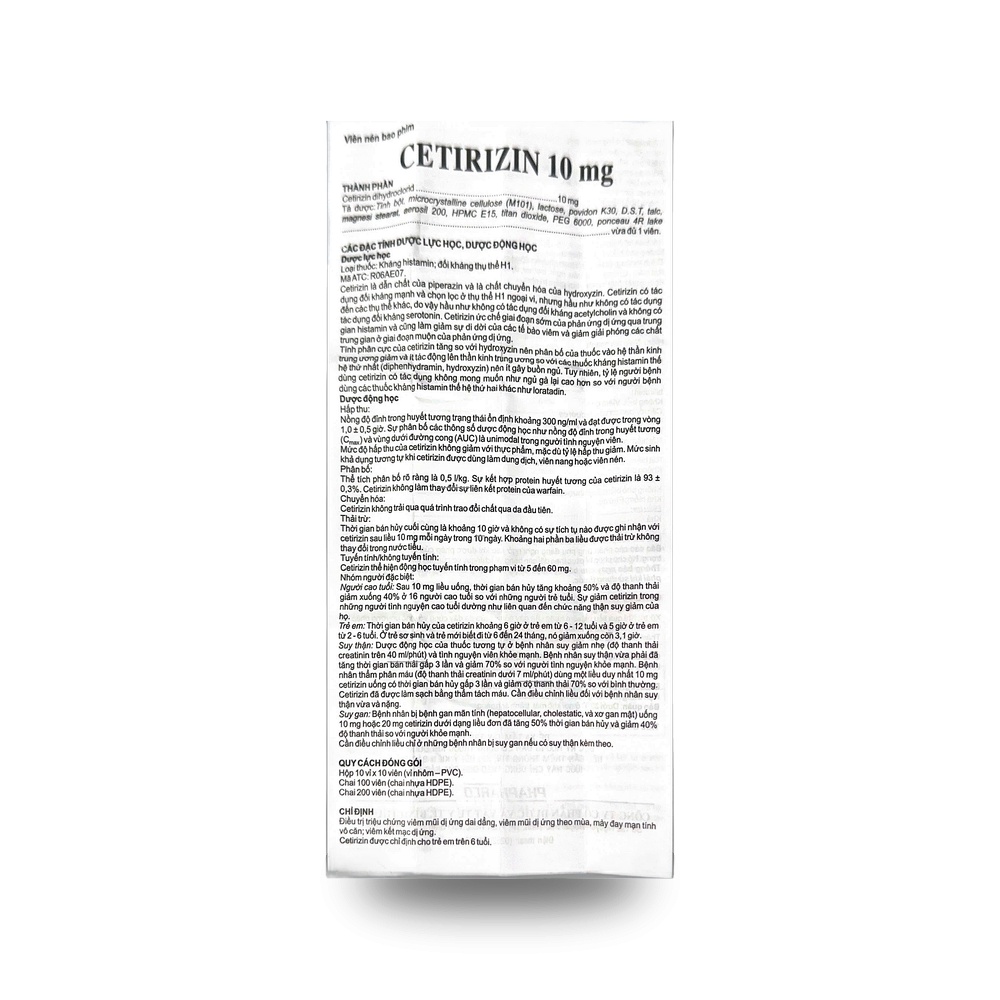 CETIRIZIN 10mg — Điều trị viêm mũi dị ứng, mề đay - ảnh 5