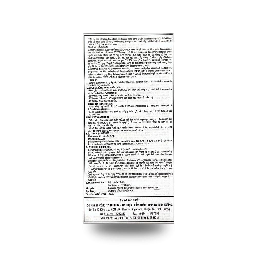 DEXTROMETHORPHAN 15mg - Điều trị ho khan, ho không có đờm - ảnh 6