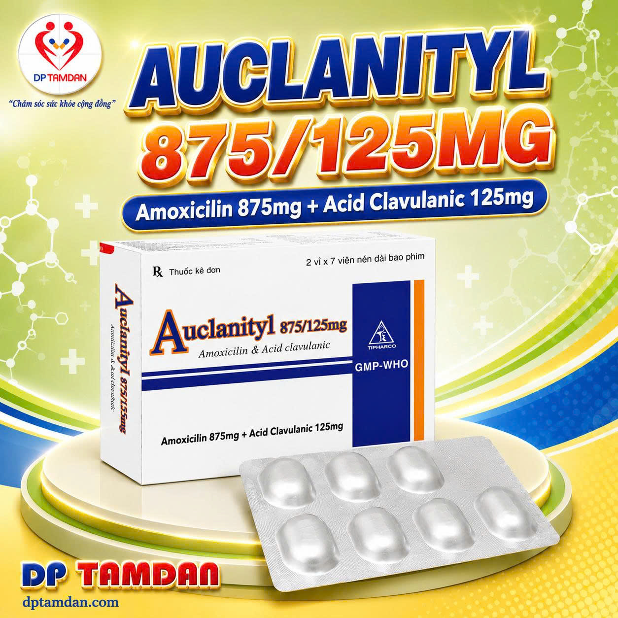 AUCLANITYL 875/125mg — Kháng sinh điều trị nhiễm khuẩn