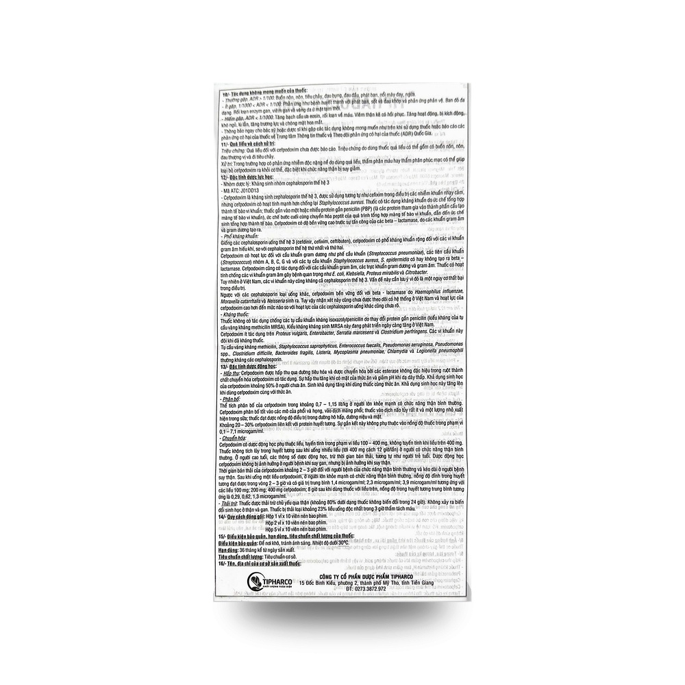 TIPHADOCEF 200 — Kháng sinh điều trị nhiễm khuẩn - ảnh 2