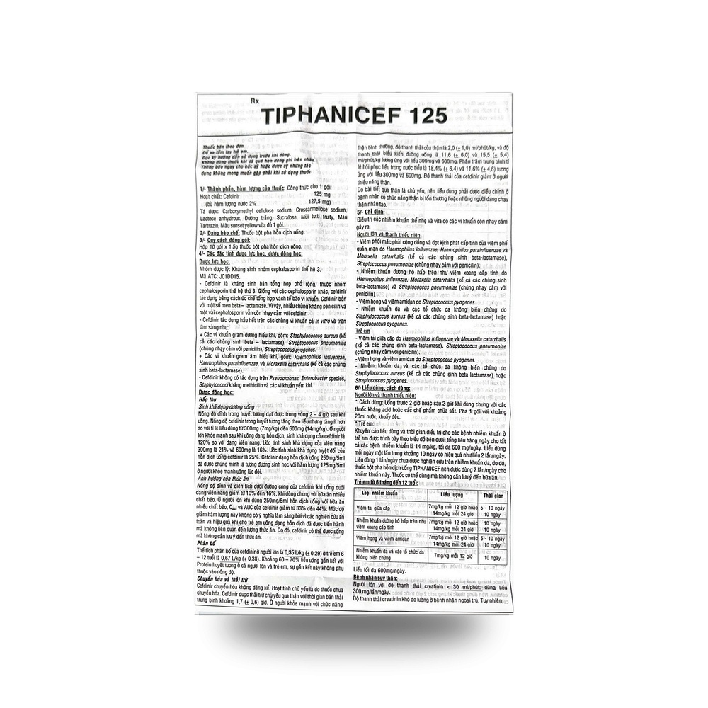 TIPHANICEF 125 — Kháng sinh điều trị nhiễm khuẩn - ảnh 5
