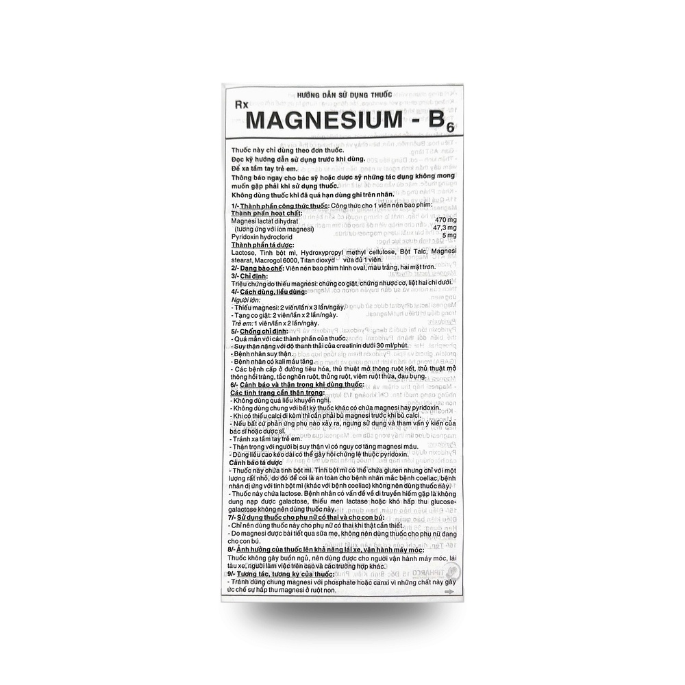 MAGNESIUM-B6 — Điều trị các trường hợp thiếu Magie - ảnh 3