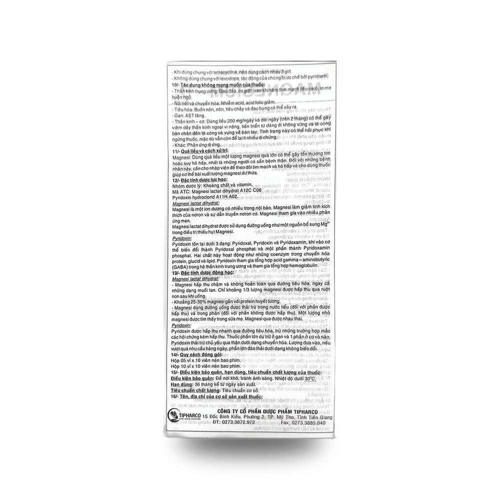 MAGNESIUM-B6 — Điều trị các trường hợp thiếu Magie - ảnh 2