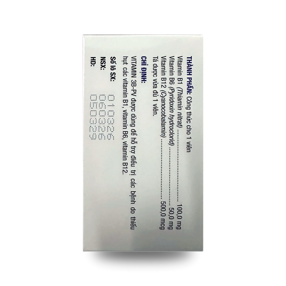 VITAMIN 3B-PV — Điều trị bệnh thiếu Vitamin B1, B6, B12 - ảnh 3