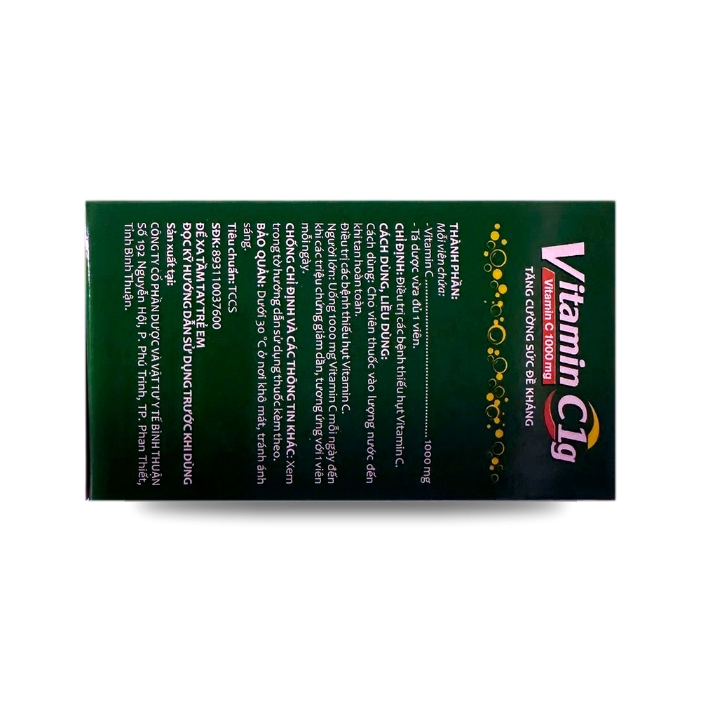 VITAMIN C1g — Phòng và điều trị tình trạng thiếu vitamin C - ảnh 3