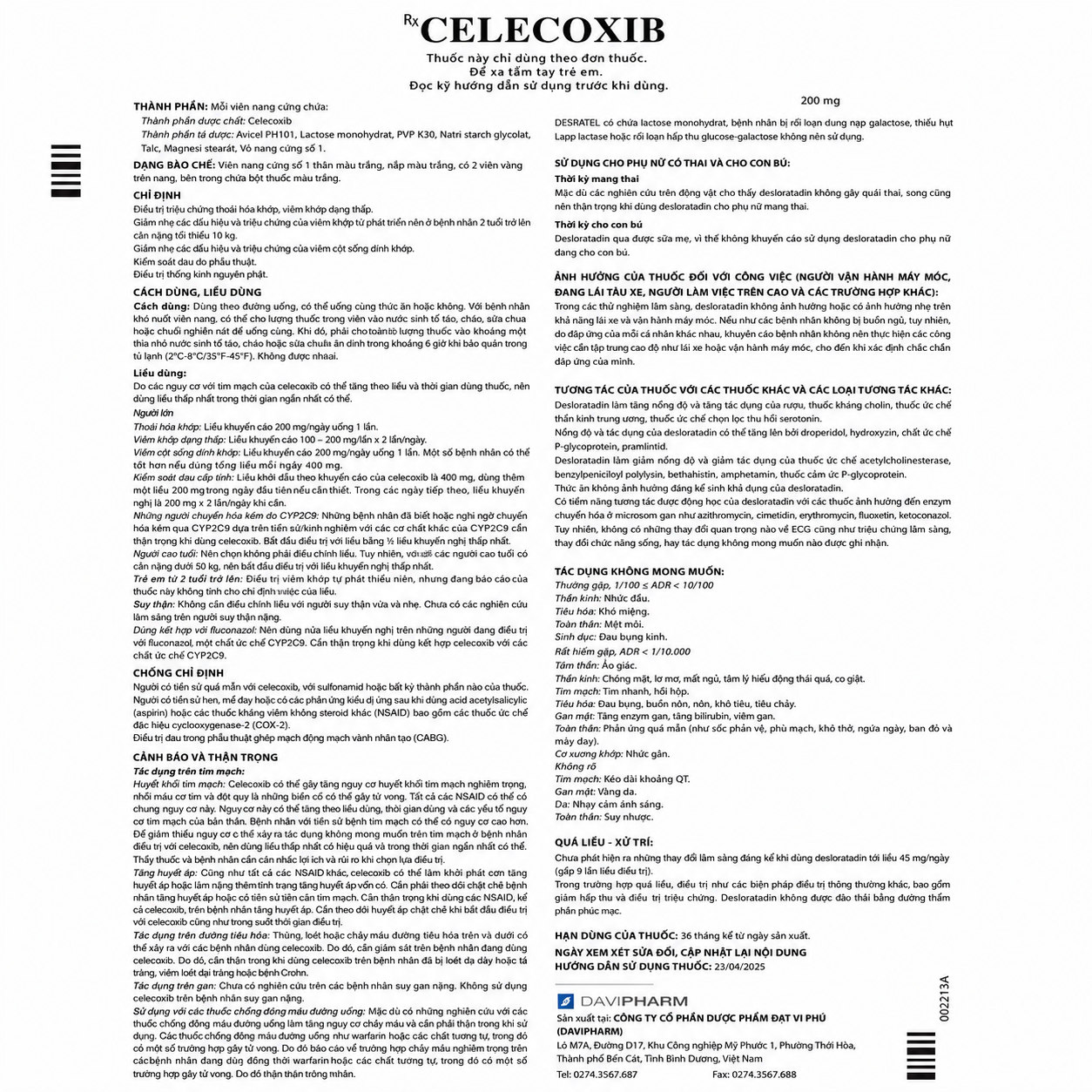 CELECOXIB — 200mg Giảm đau, chống viêm - ảnh 3
