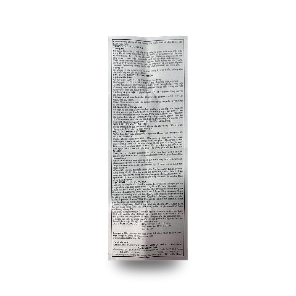 DIACEREIN 50mg — Điều trị thoái hóa khớp - ảnh 2