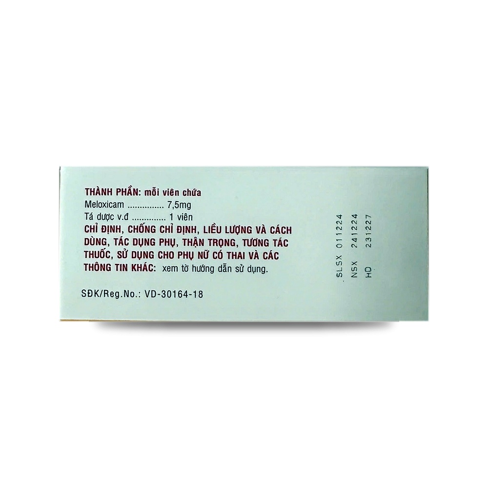 MELOXICAM 7.5mg — Giảm đau, chống viêm - ảnh 7