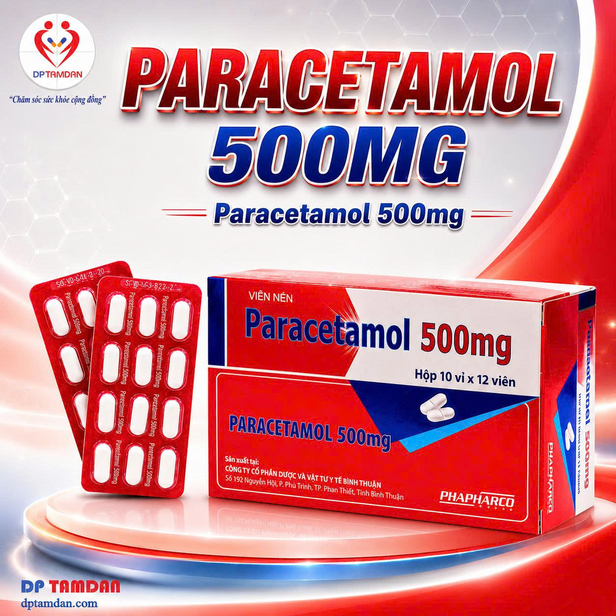 PARACETAMOL 500mg — Hạ sốt, giảm đau