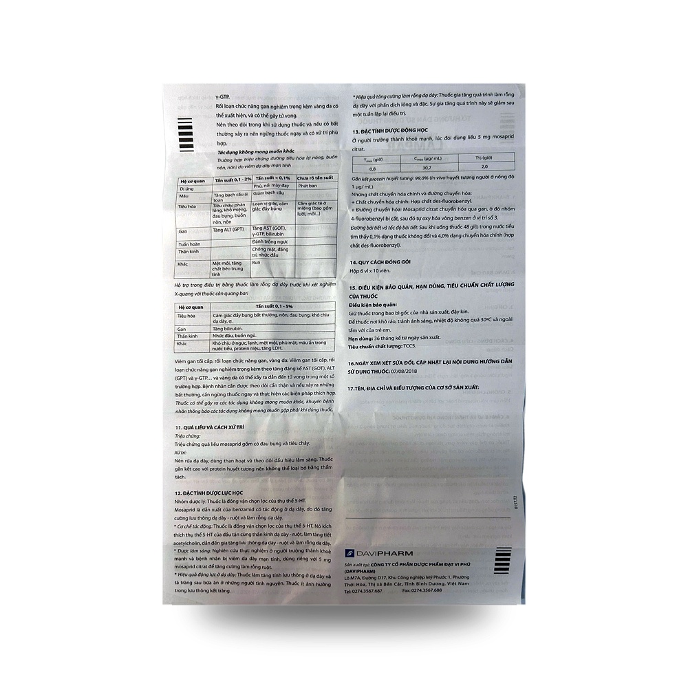 LAMPAR — Điều trị các triệu chứng dạ dày – ruột - ảnh 2