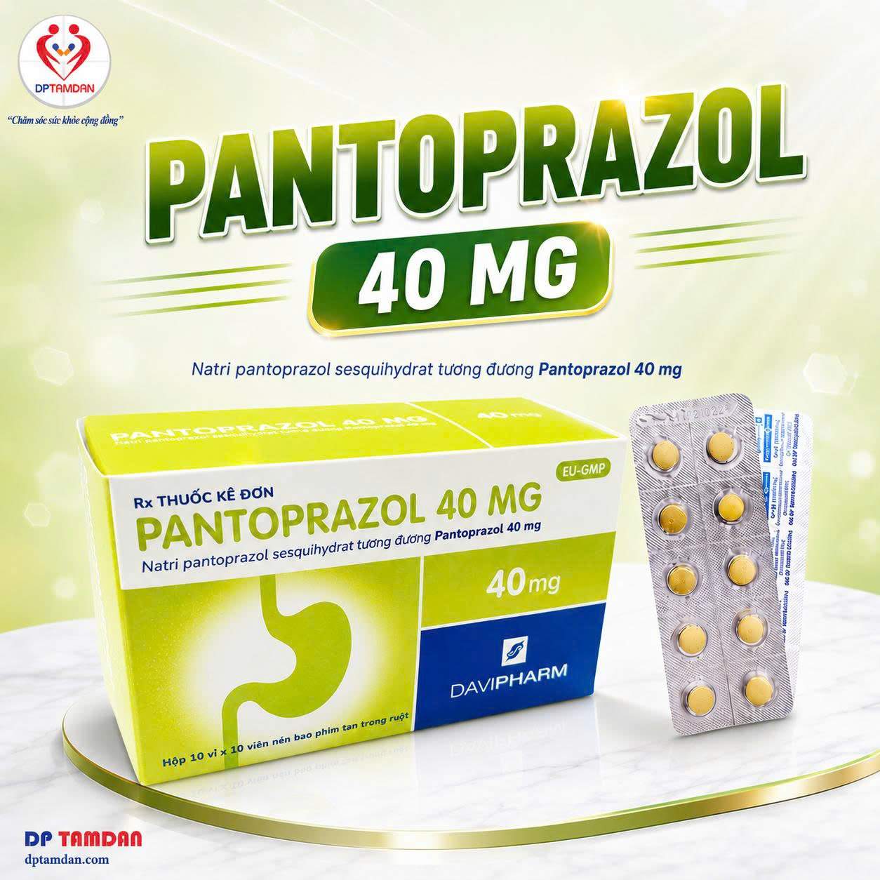PANTOPRAZOL 40mg — Điều trị loét dạ dày, tá tràng