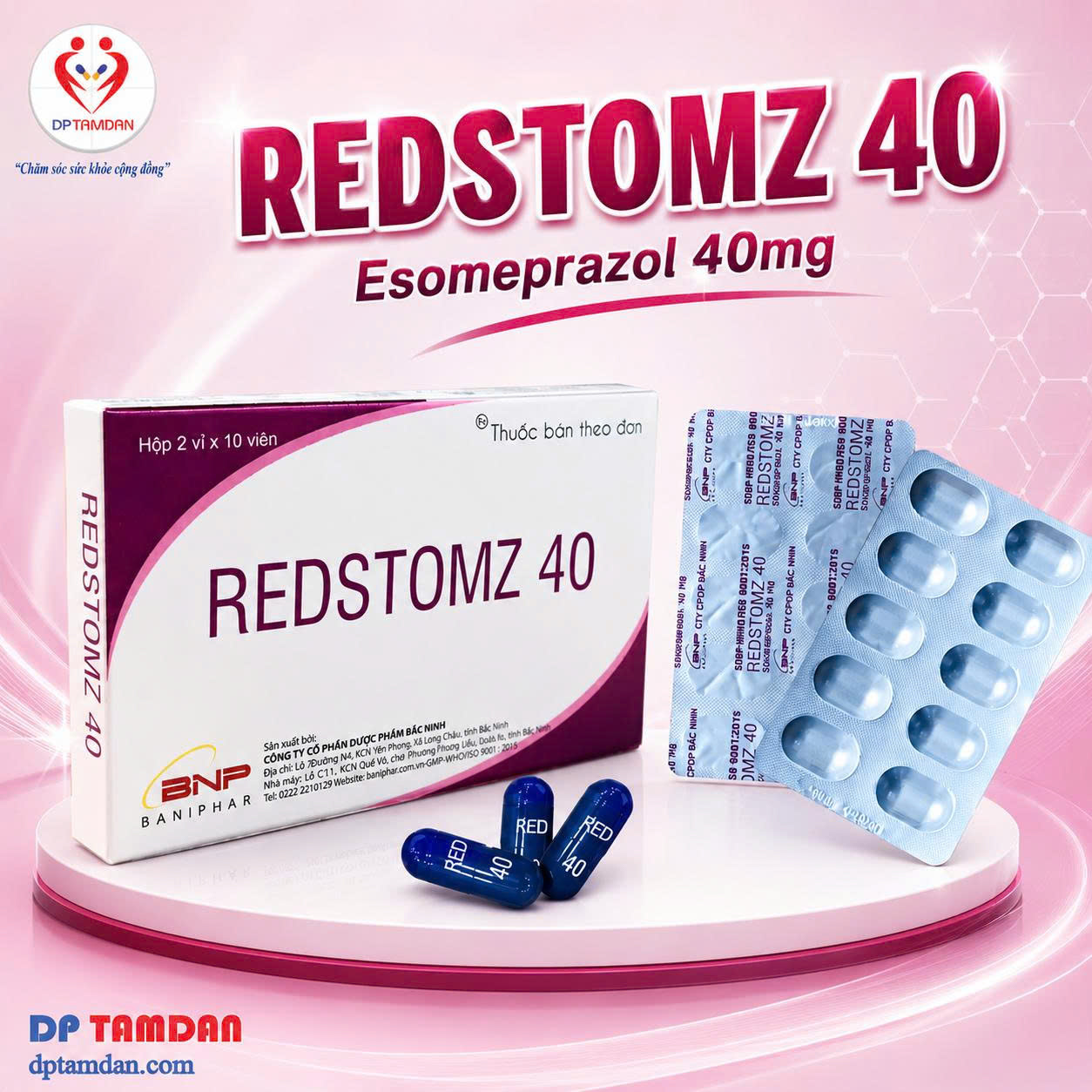 REDSTOMZ 40 — Điều trị loét dạ dày, tá tràng