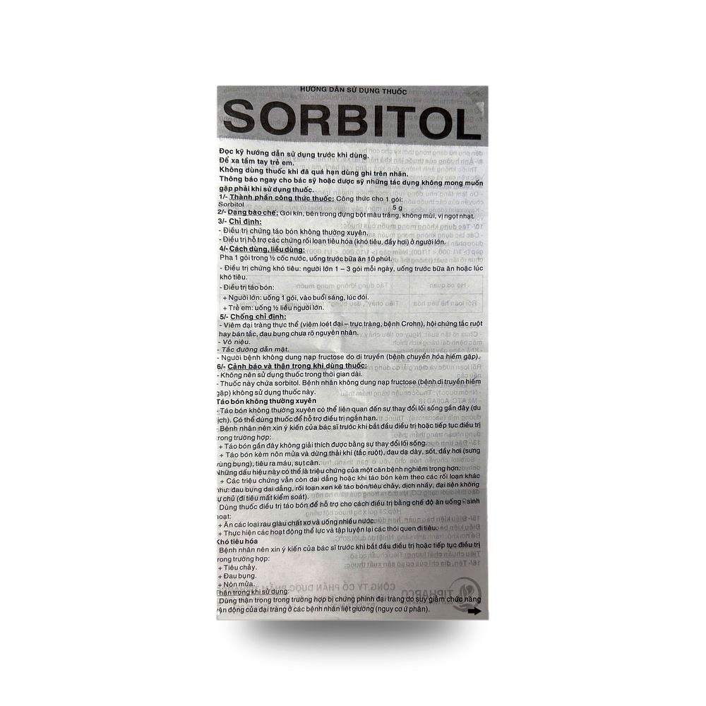 SORBITOL 5g — Điều trị chứng táo bón, khó tiêu - ảnh 3