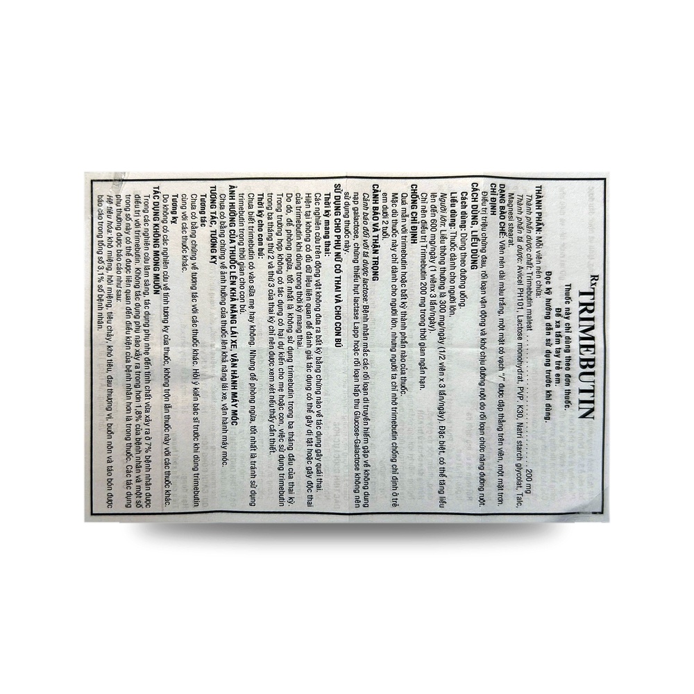 TRIMEBUTIN 200mg — Điều trị rối loạn nhu động và co thắt đường tiêu hóa - ảnh 6