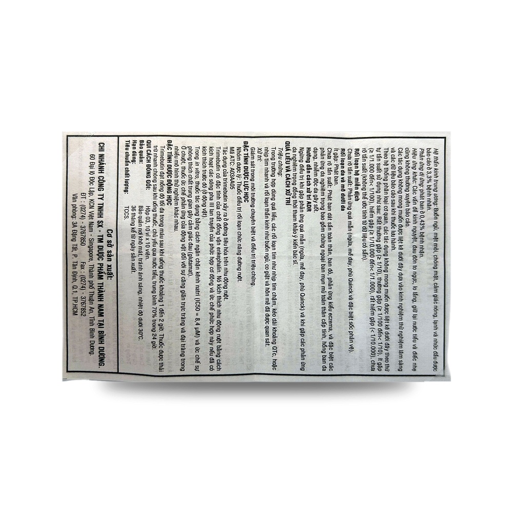 TRIMEBUTIN 200mg — Điều trị rối loạn nhu động và co thắt đường tiêu hóa - ảnh 7