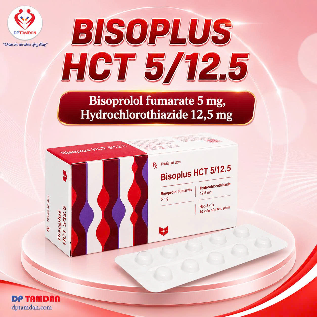 BISOPLUS HCT 5/12.5 — Điều trị tăng huyết áp
