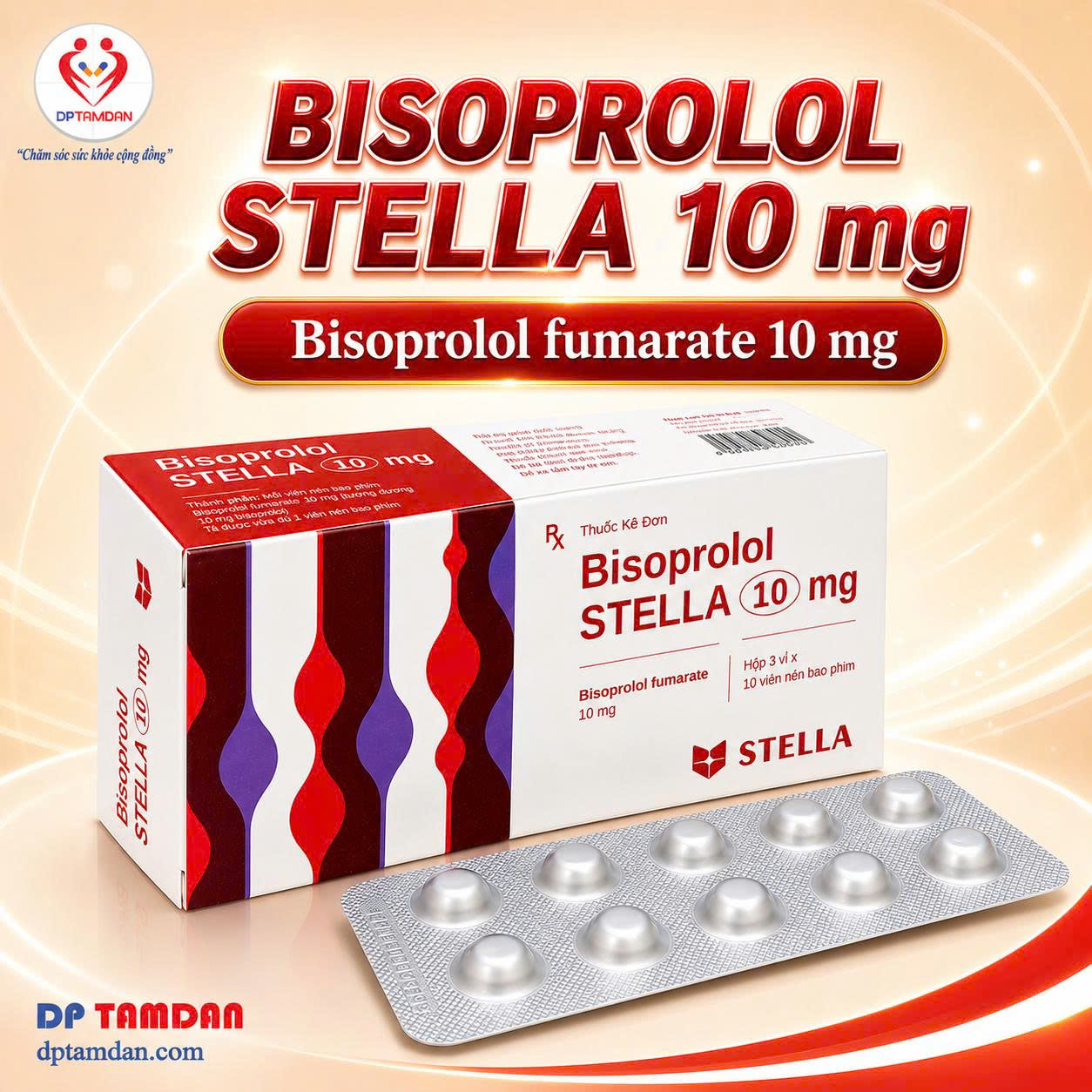 BISOPROLOL STELLA 10mg — Điều trị tăng huyết áp