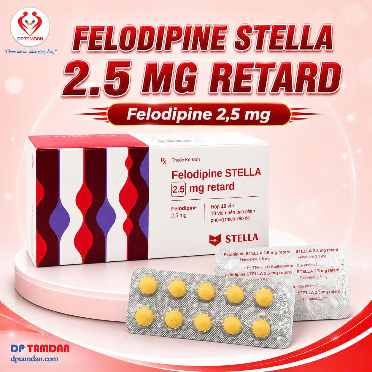 FELODIPINE STELLA 2.5mg RETARD — Điều trị tăng huyết áp