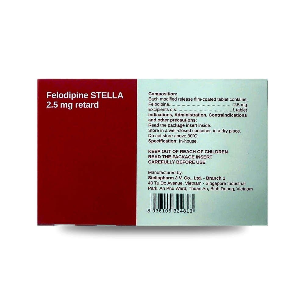 FELODIPINE STELLA 2.5mg RETARD — Điều trị tăng huyết áp - ảnh 5