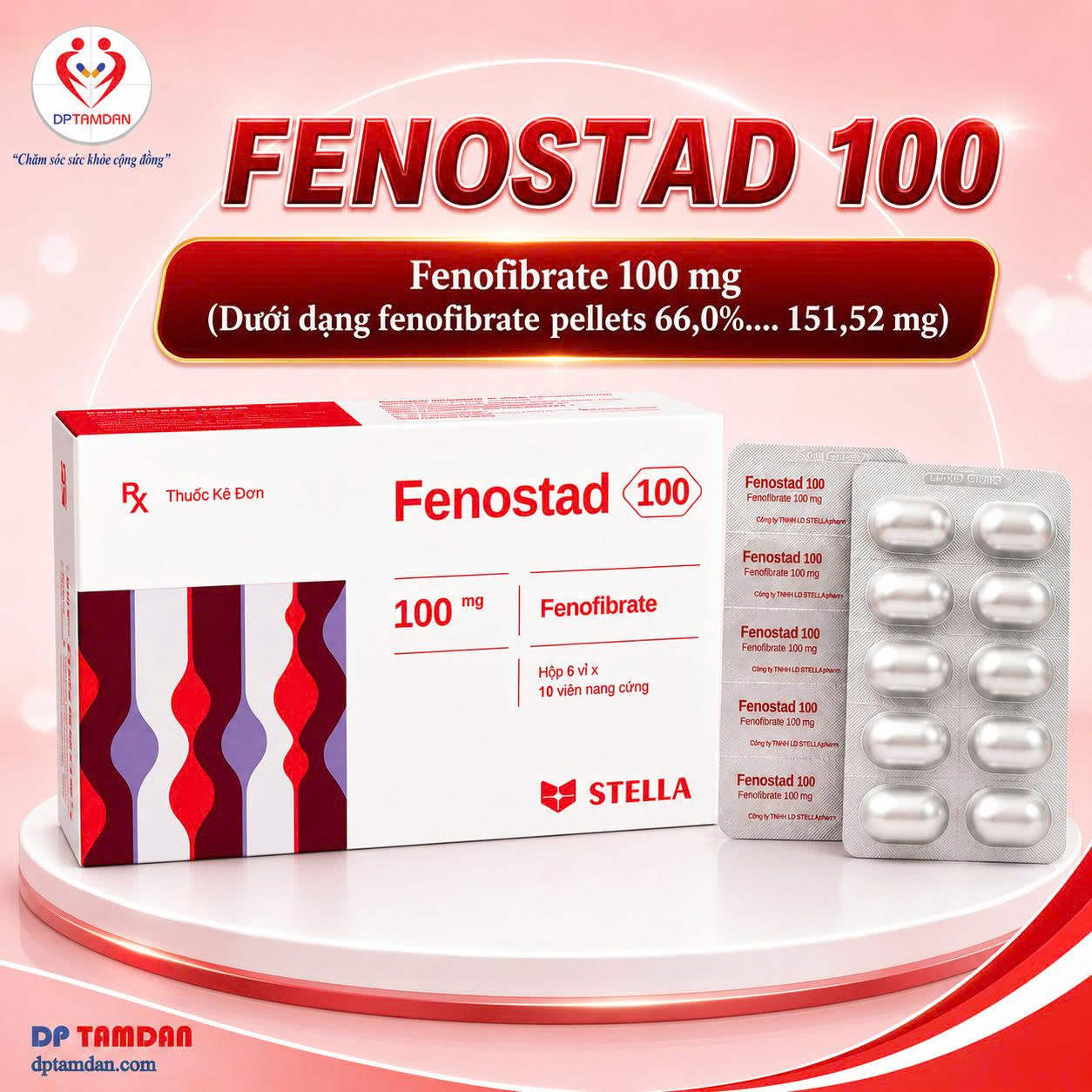 FENOSTAD 100 — Điều trị rối loạn lipid máu