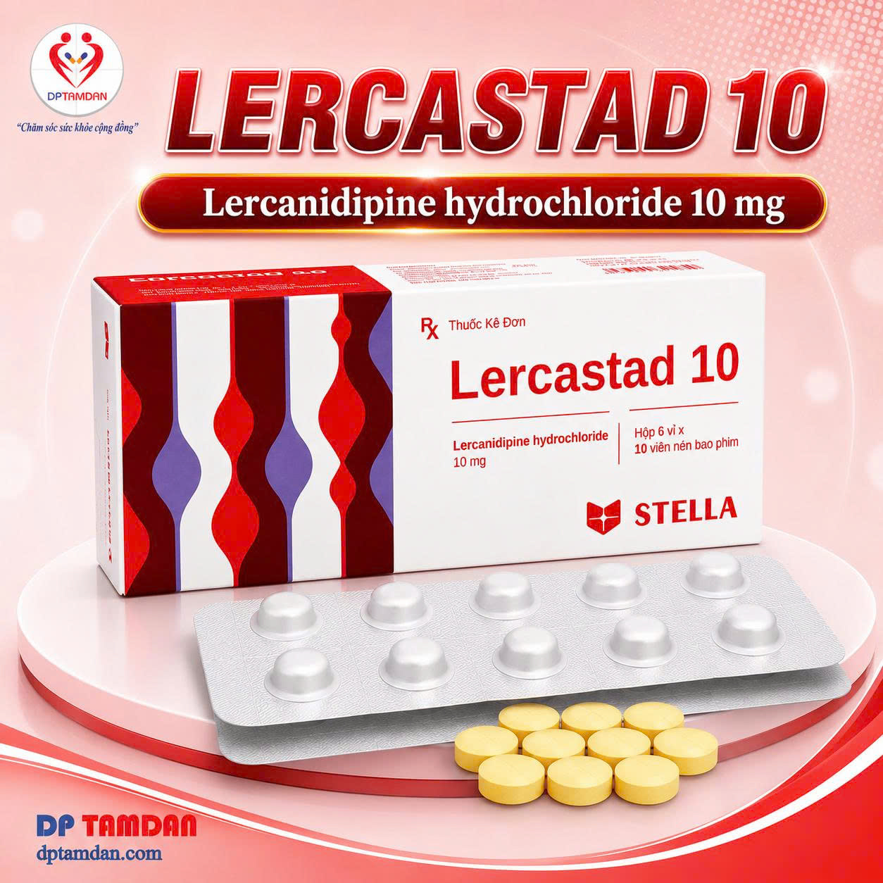 LERCASTAD 10 — Điều trị tăng huyết áp
