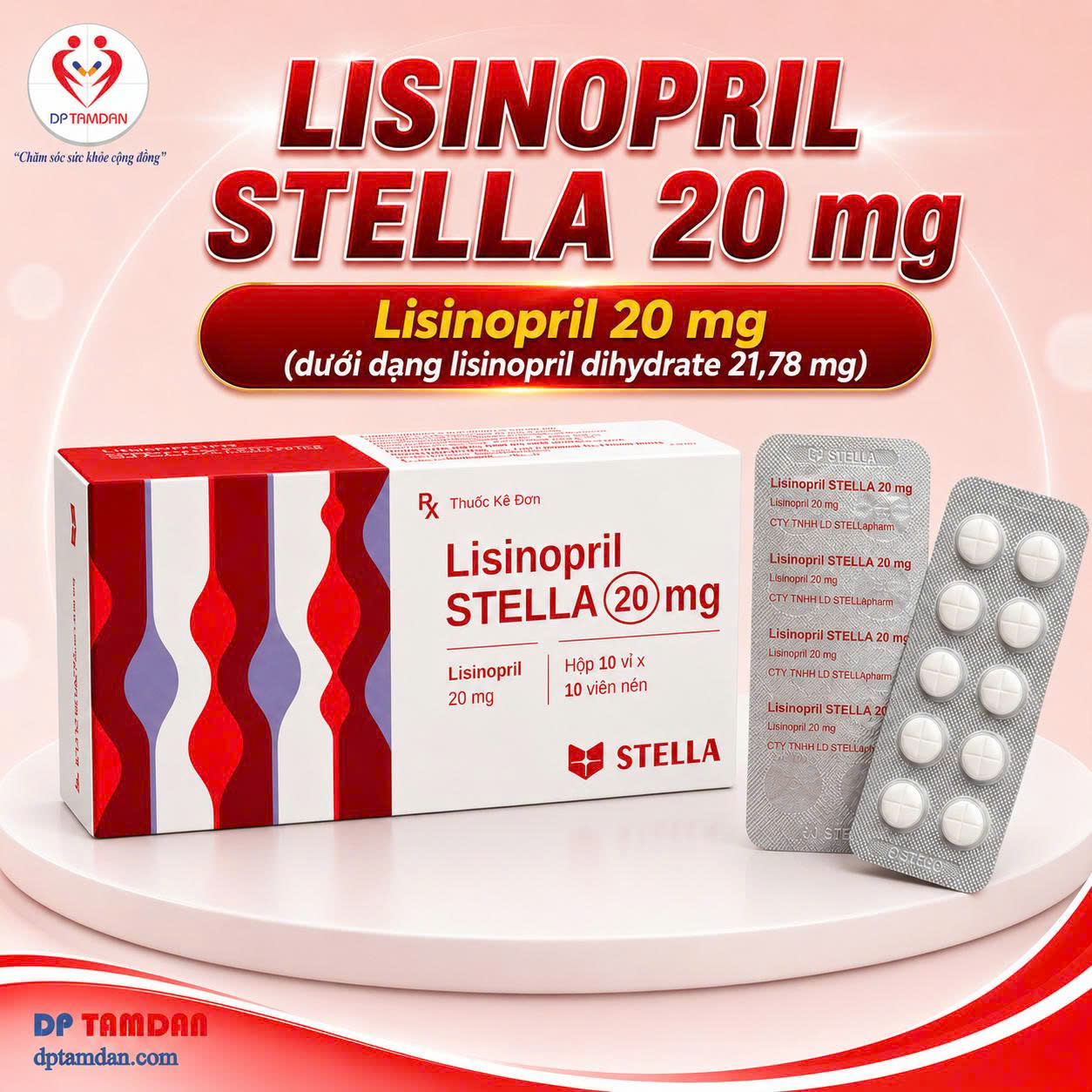 LISINOPRIL STELLA 20mg — Điều trị tăng huyết áp